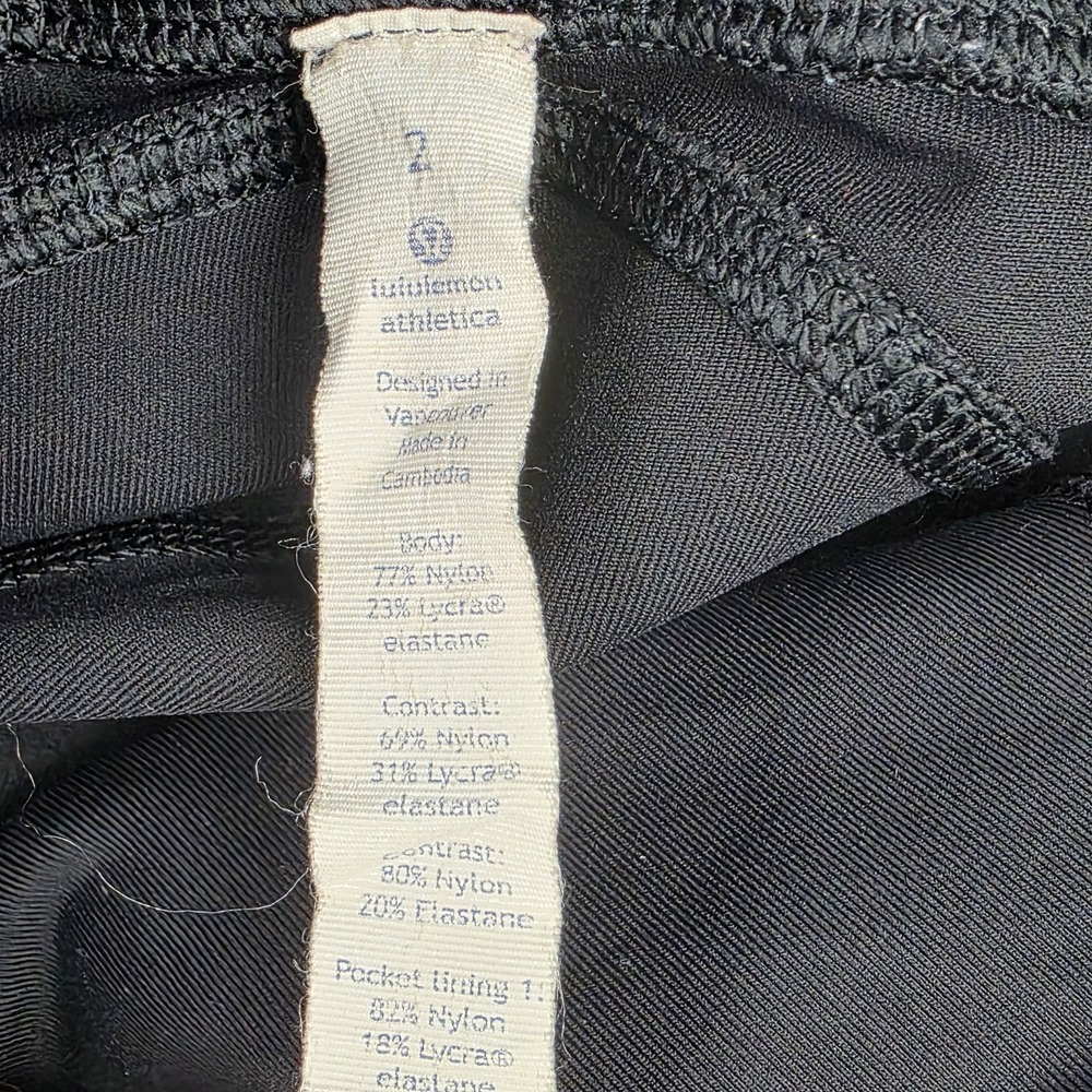 Lululemon Leggings Womens Size 2 Inspire Tight II Black‎ Activewear Bottoms - Picture 3 of 9
